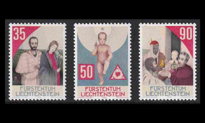 Liechtenstein 954-6 ** Joulu (1988)