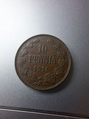 10 penniä 1914.