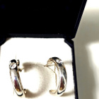 Minimalist Silver Tone Hoop Earrings with Crystal Rhinestone - pikkukuva 2