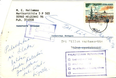 PAINOTUOTE HELSK.-KYRÖSKOSKI +LUNASTUS 0,8+PALAUTUS