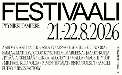 FESTIVAALI PERJANTAI LIPPUJA 21.8.2026 TAMPERE