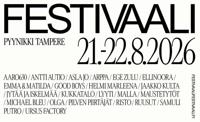 FESTIVAALI PERJANTAI LIPPUJA 21.8.2026 TAMPERE