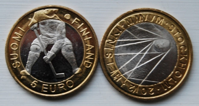 5 euro Suomi 2012 Jääkiekon MM-kisat,UNC