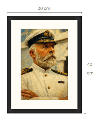 Uusi RMS Titanic kapteeni art print kehystetty 30 cm x 40 cm