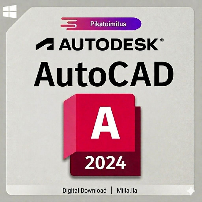 AutoCAD 2024 | Windows | 1 vuoden lisenssiavain