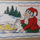 Iäkäs tonttu puurovadin vierellä, p. 1931 - pikkukuva 1