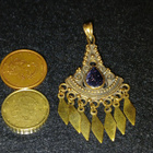 6cm ISO Kalevala tyylinen riipus kivillä Vintage - pikkukuva 5