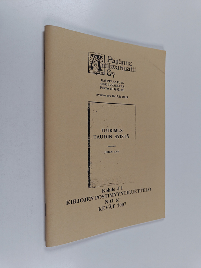 Kirjojen postimyyntiluettelo n:o 61 : kevät 2007