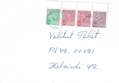 PUUMALA 20.10.78 LEIMOILLA KUORI M63 VIHKOMERKEILLÄ KULKENUT