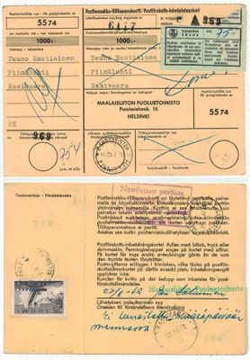 M54 1959 75 (mk) Pyhäkoski postiennakkopaketin palautus