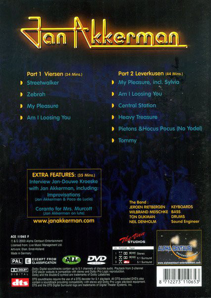 JAN AKKERMAN - LIVE DVD