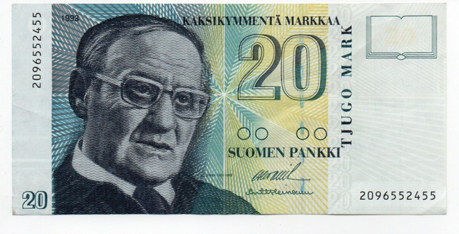 20 mk  1993  ilman littiä