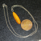 Vintage hopea meripihka amber riipus kaulakoru 900S - pikkukuva 3