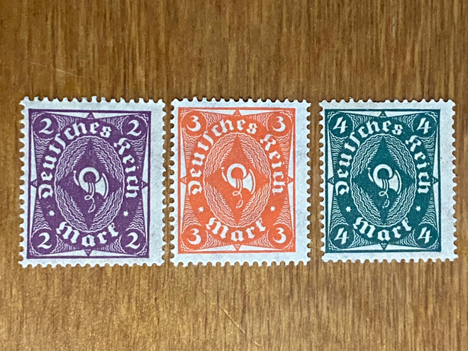 SAKSA REICH 1922 POSTITORVI YLEISMERKIT Mi224- Mi226**