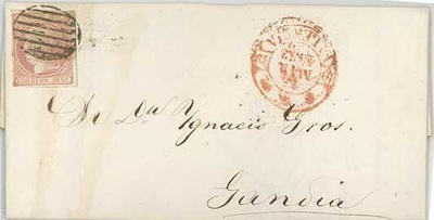 Espanja Mi 12 kirje 1852