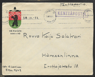 Kenttäposti - Kenttäpostia KPK 5 31.10.42