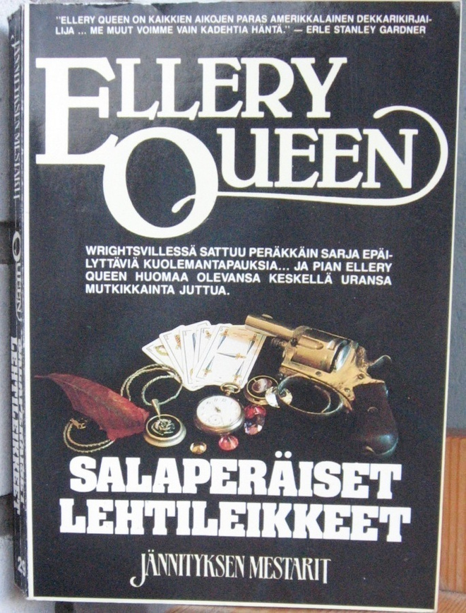 Ellery Queen: Salaperäiset lehtileikkeet, 255 s.