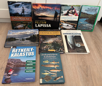 Kalastus retkeily ja erä aiheiset kirjat 9 kpl