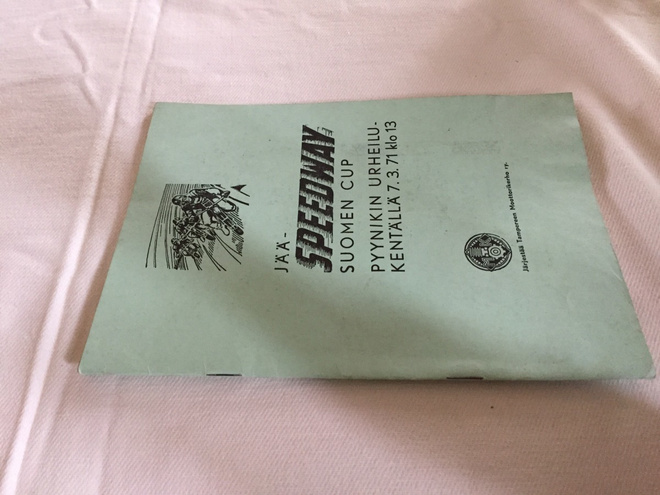 JÄÄSPEEDWAY SUOMEN CUP ESITE/OHJELMA 1971 HYVÄ