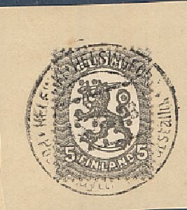 1919    5p harmaa  leima: Postim.näytt. 1928