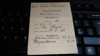 Porin Tarmo Harjoituskortti 26/5