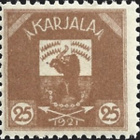 1922 Karjala 25 p kellertävänruskea ** LaPe K 4 a B - pikkukuva 1