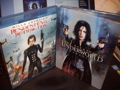 2 kpl blu-ray scifi: Resident Evil & Underworld ( SIS.PK ! )