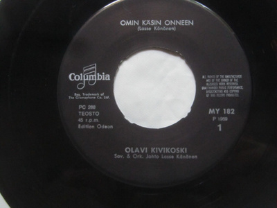 Olavi Kivikoski:Omin käsin onneen  7" single   1969