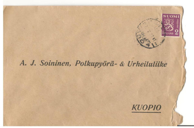 Kuopio/Turku,  v. 1932  firmakuori kotiseutukeräilijälle