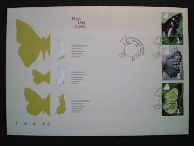 FDC Perhosia 1. lk 24.8.2007 - LaPe 1849-1851