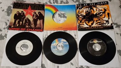 3x 7” single - heavy metal / rock