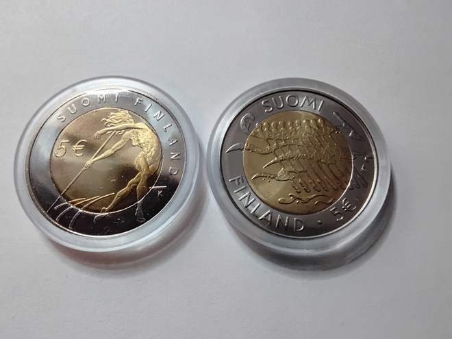 Suomi 5 euro 2005 BU ja 2007 BU yht. 2 kpl