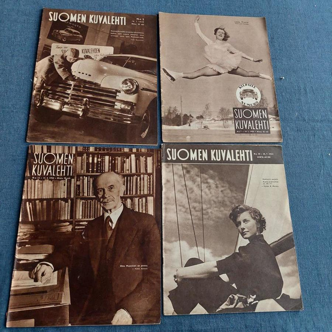 4 x vanha Suomen kuvalehti 1950-luku
