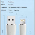 USB A - Lightning iPhone/iPad TPE data/pikalatauskaapeli /2m - pikkukuva 2
