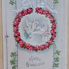 Kyyhkyt tuovat kukkia ja kirjeen, ruususeppele, p. 1921 - pikkukuva 1