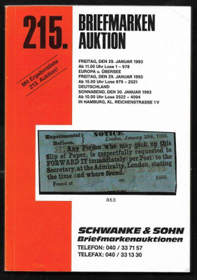 Huutokauppaluettelo - Schwanke & Sohn 29.01.1993