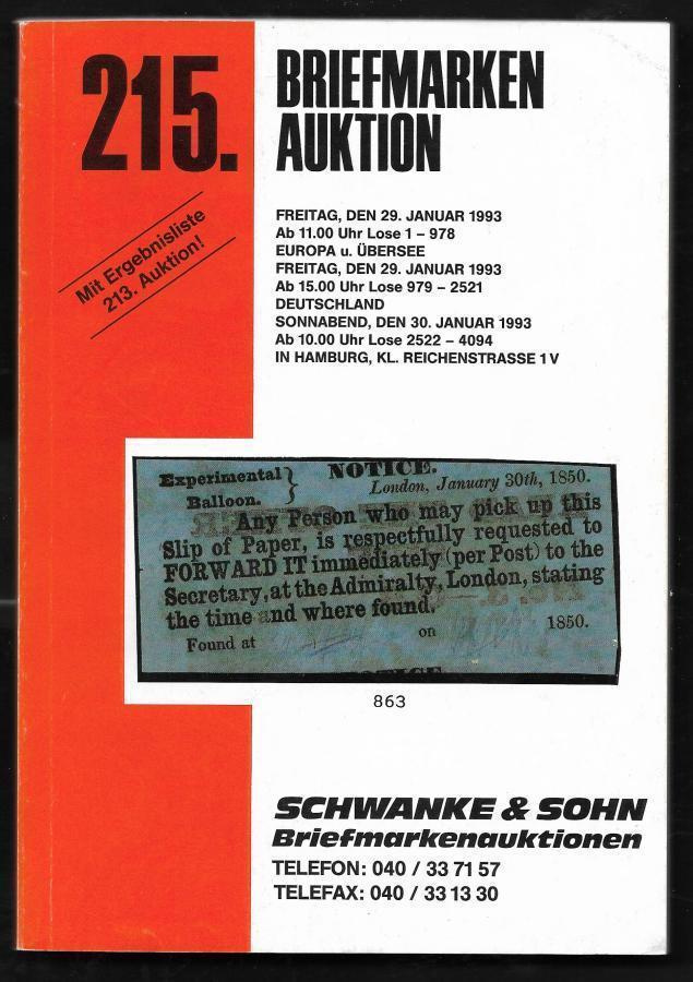 Huutokauppaluettelo - Schwanke & Sohn 29.01.1993