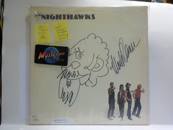 THE NIGHTHAWKS - S/T EX/X- LP + MARK WENNER NIMIKIRJOITUS!!!