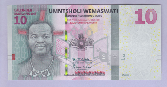 Erwatini 10 Emalangeni v.2024 UNC P-New