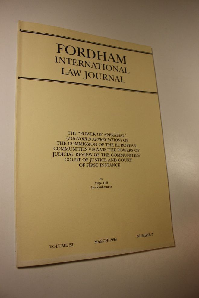 Virpi ym. Tiili : Fordham International Law Journal Volum...