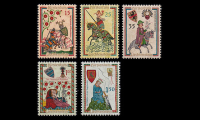 Liechtenstein 406-10 ** Minnelaulajia (1961)