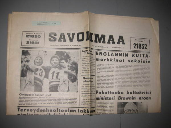 Sanomalehti: Savonmaa 16.3.1968