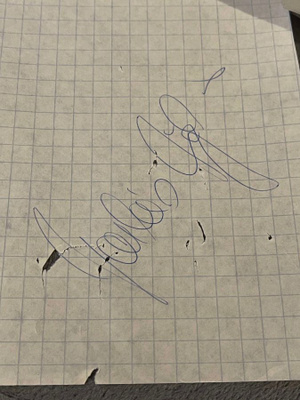 Marlies Göhr nimikirjoitus paperilla