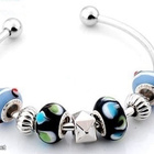 650 .. Käsityönä Tehdyt Lampwork Taidelasi .. Rannekoru - pikkukuva 1