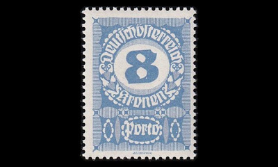 Itävalta P_90x ** Porto 8 Kr valk.pap (1920)