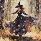 Halloween noidalla upea tähtimekko - pikkukuva 1