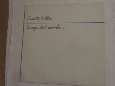 Scritti Politti: Songs To Remember LP 1982