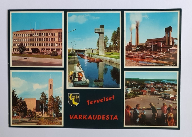 Terveiset Varkaudesta - vanha postikortti 60/70-luvulta