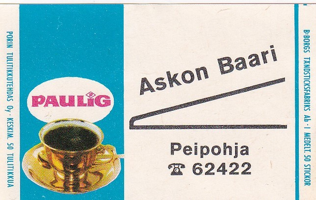 Peipohja, Askon Baari, Paulig     7/3