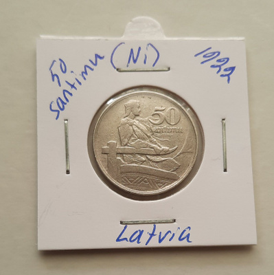 Latvia 50 santimu (Ni), 1922